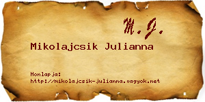 Mikolajcsik Julianna névjegykártya